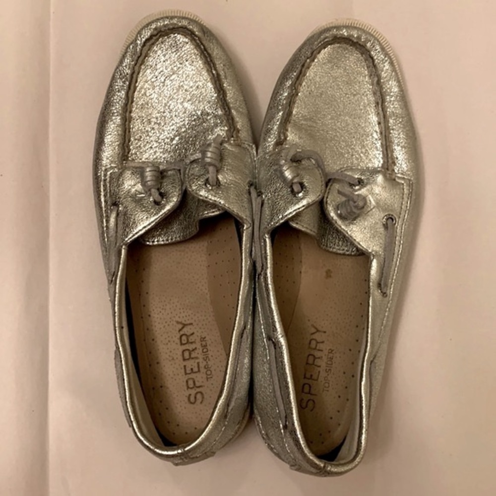 Sperry Metallic Leather Top Sider Size 9 Boat Shoes